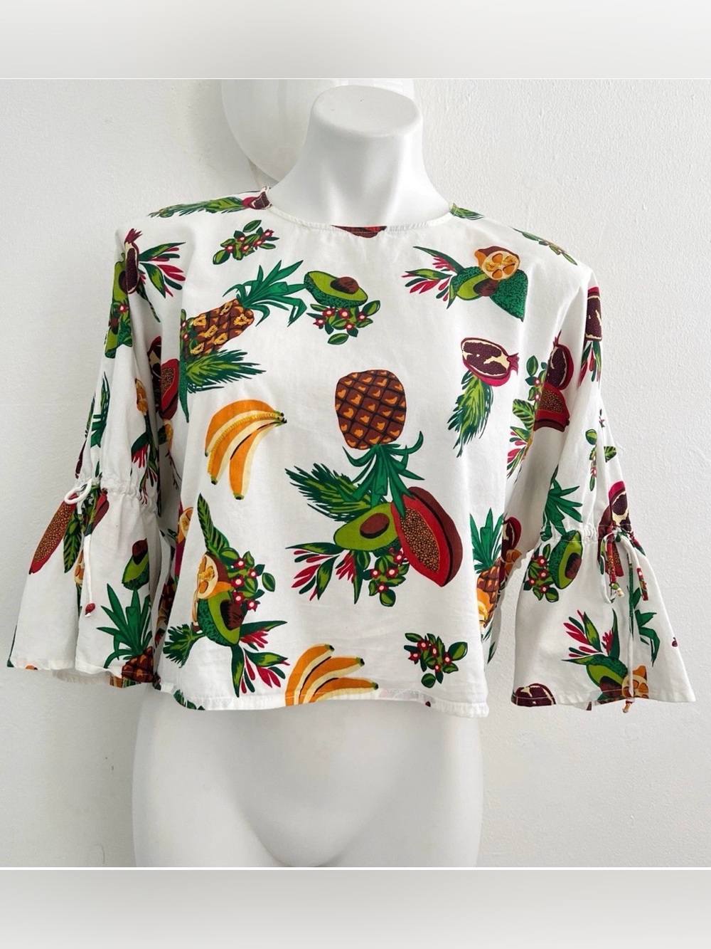 NEW ZARA Poplin Blouse top Off White SMALL avocado